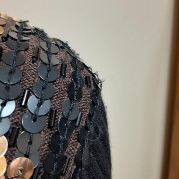 Berek Takako Sakon Vintage Full Zip Sequin Sweater Jacket Women's Large - Picture 6 of 13